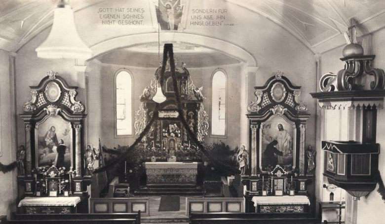 Altarraum Kirche Langdorf im Jahr 1930