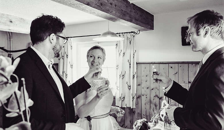 Hochzeit in der Berghütte Schareben