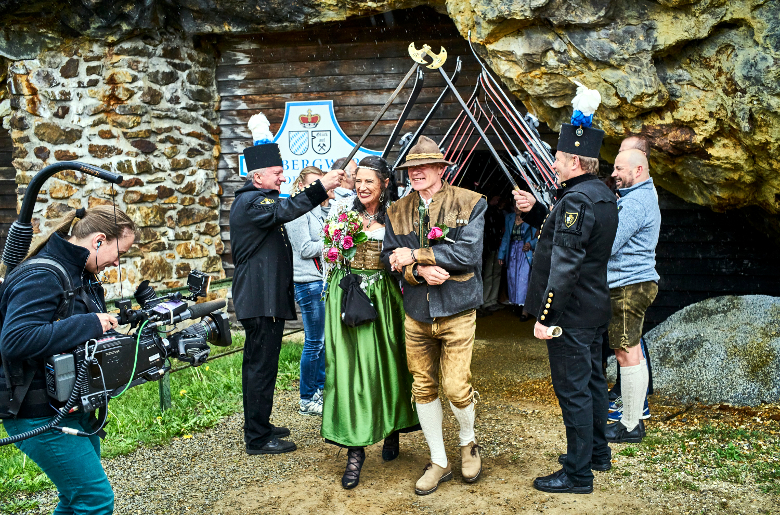 Spalier der Bergleute im Silberbergwerk Bodenmais