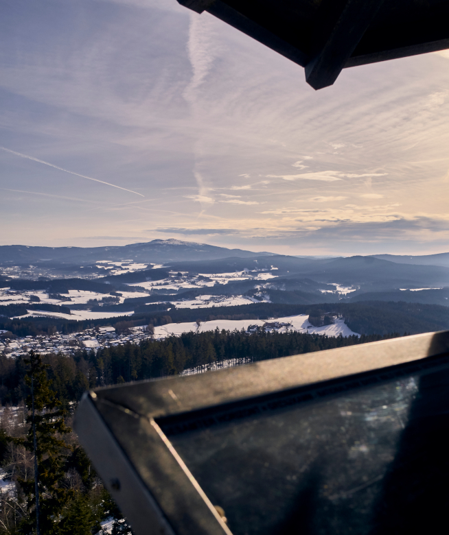 Ausblick vom Langdorfer Turm Richtung Nationalpark Bayerischer Wald