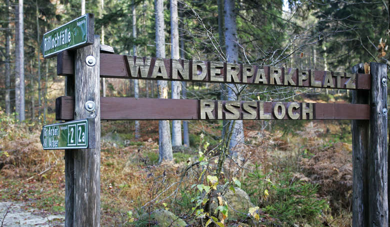 Der Wanderparkplatz Rißloch bei Bodenmais - Ausgangspunkt für viele Wandertouren.