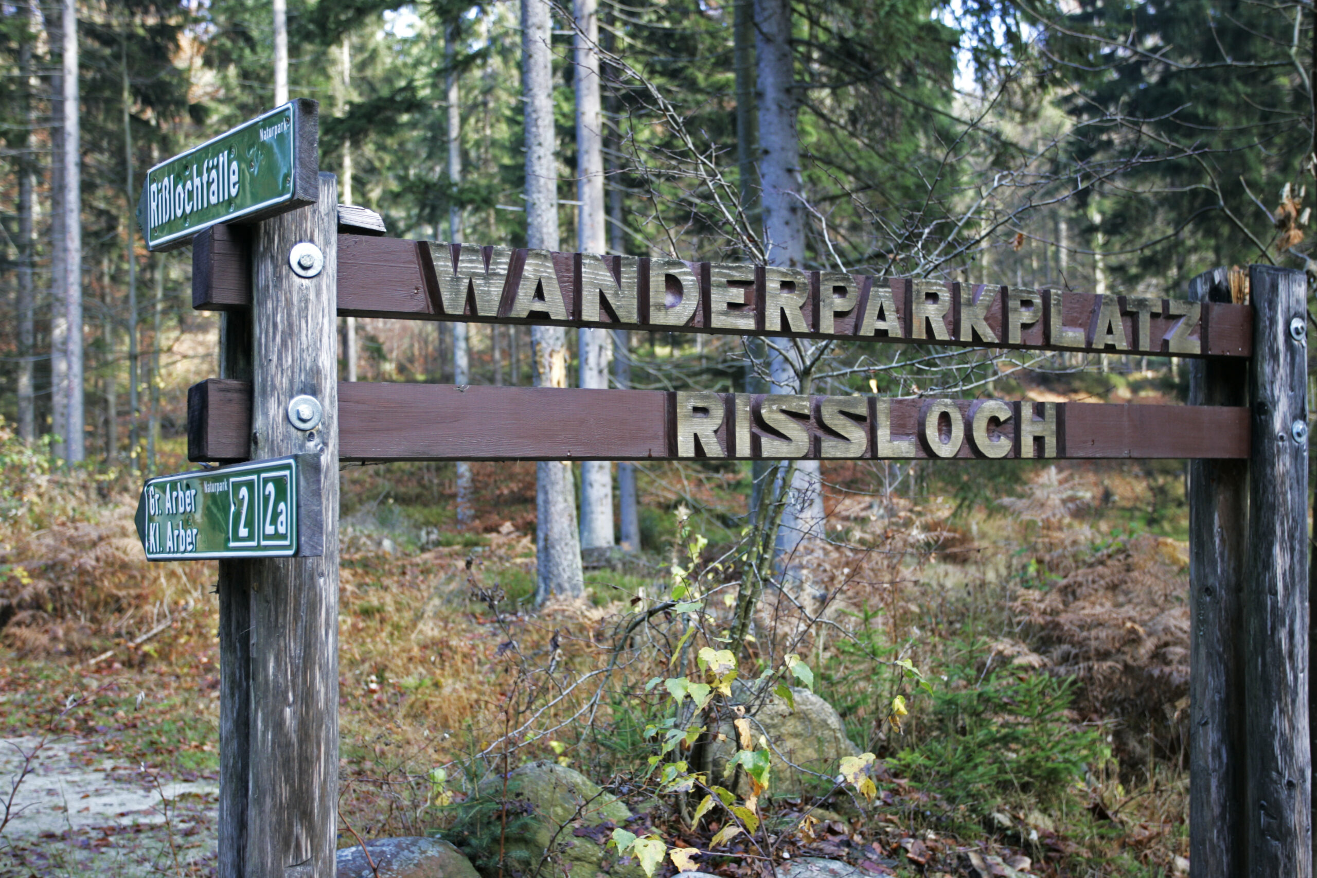 Der Wanderparkplatz Rißloch bei Bodenmais - Ausgangspunkt für viele Wandertouren.