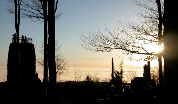 Hirschenstein bei Sonnenuntergang.